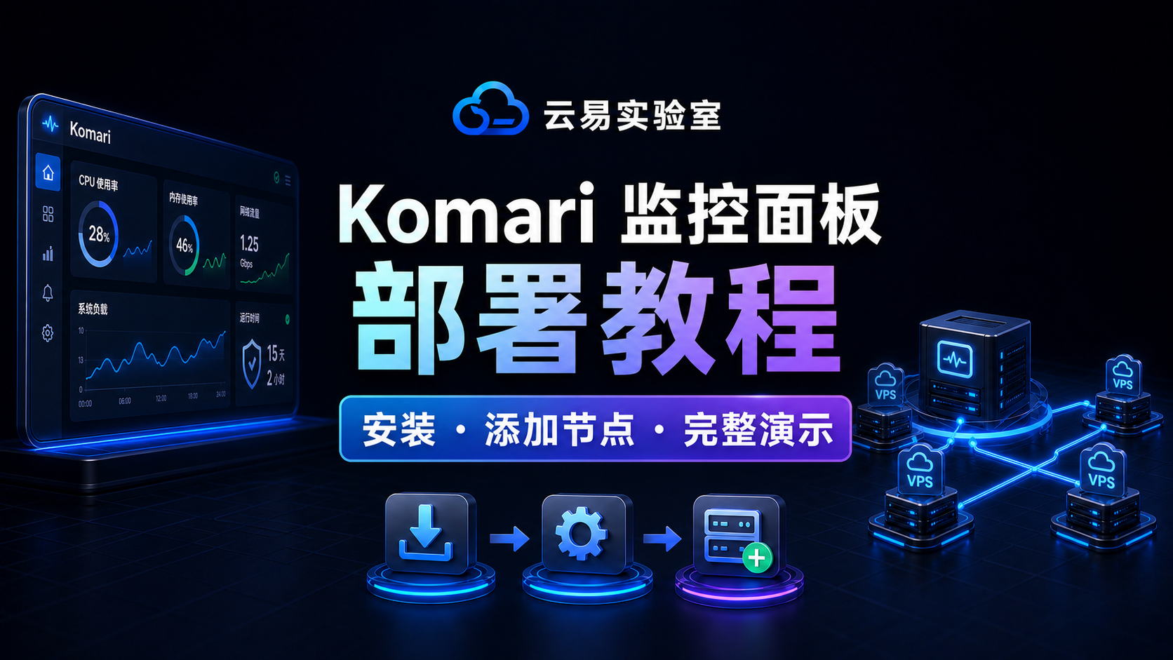 Komari 监控面板详细部署教程：轻量级 VPS 探针，从安装到添加节点完整演示