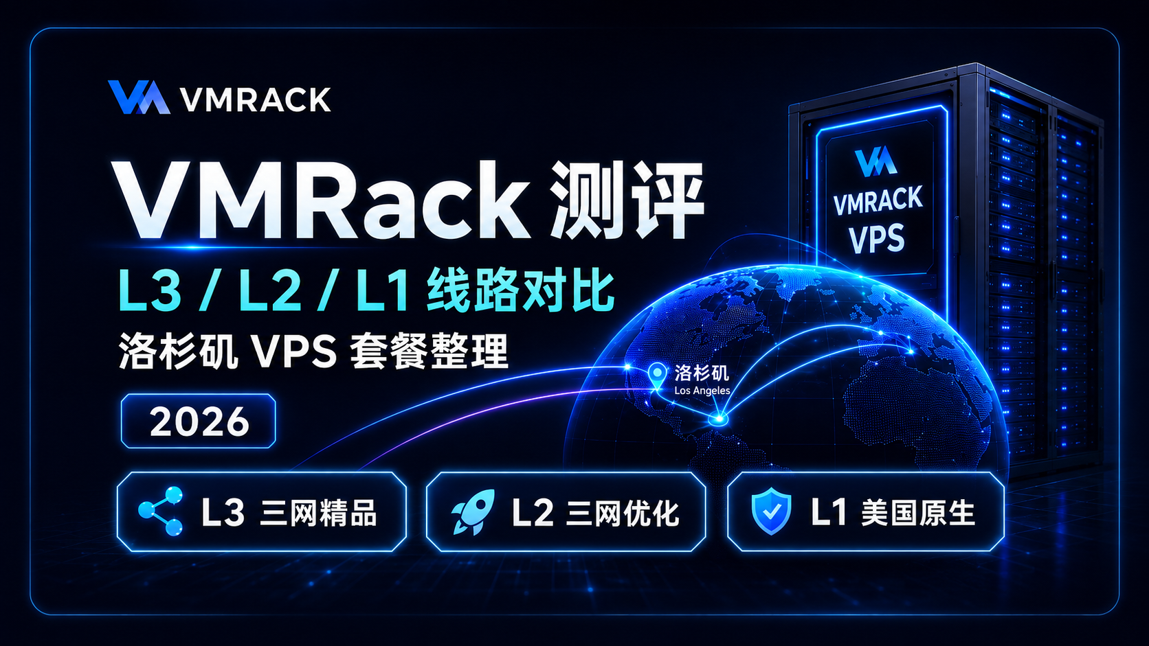 VMRack怎么样？2026洛杉矶VPS评测：CN2 GIA、9929、CMIN2三网线路实测与套餐整理